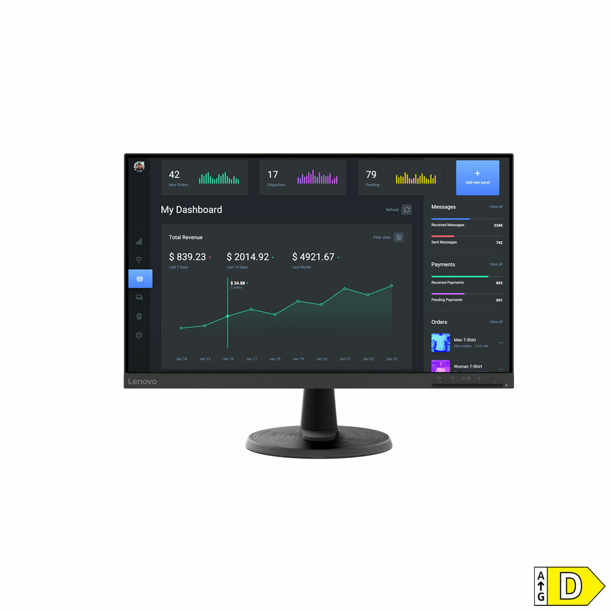 Monitorius Lenovo D24-40 Full HD 23,8" Full HD 75 Hz